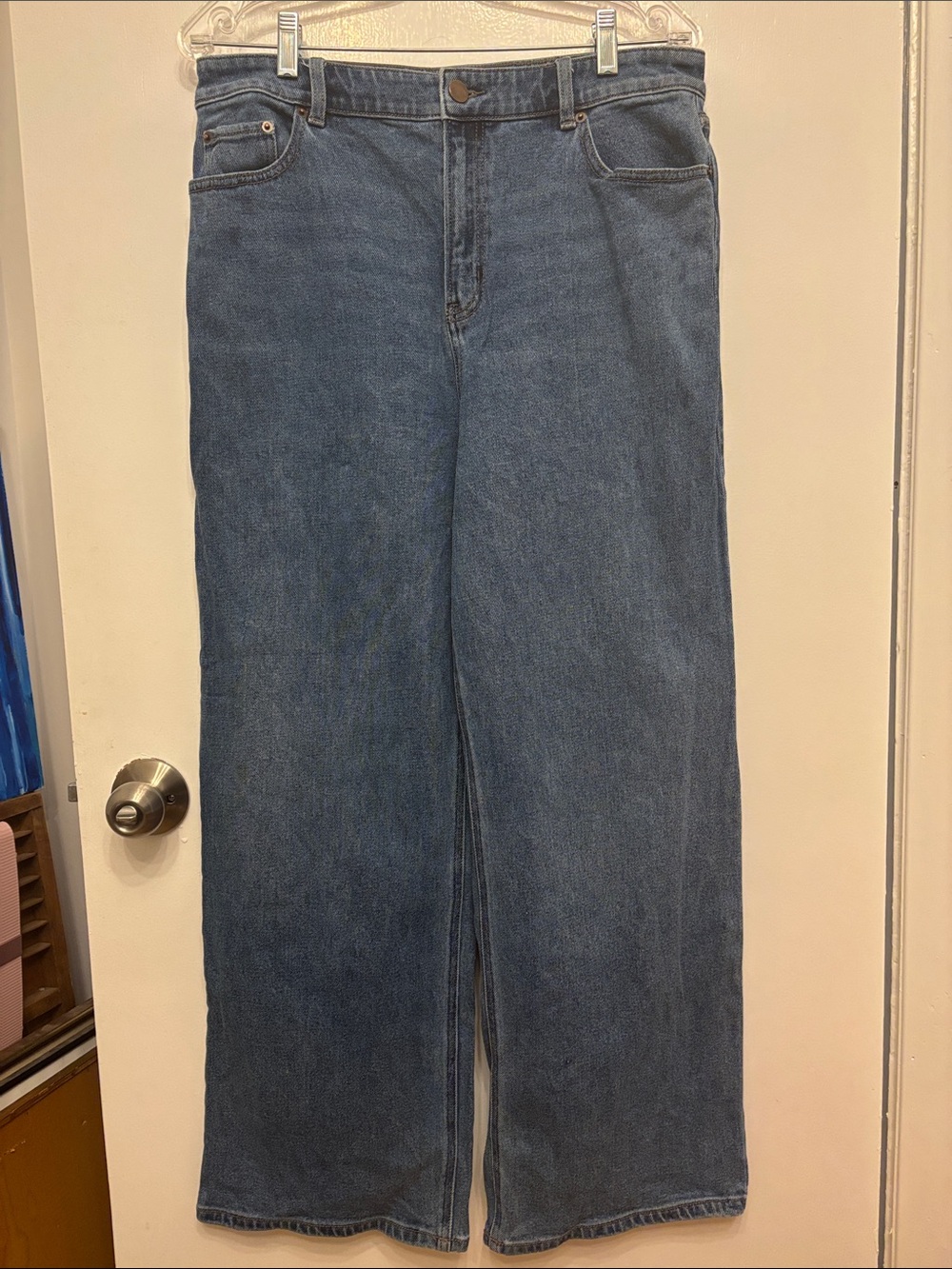 Reitmans Women's Wide Leg Jeans - Medium Blue Denim